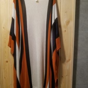 H&M Boho M/L Black/Orange Long Bat Wing Cardigan